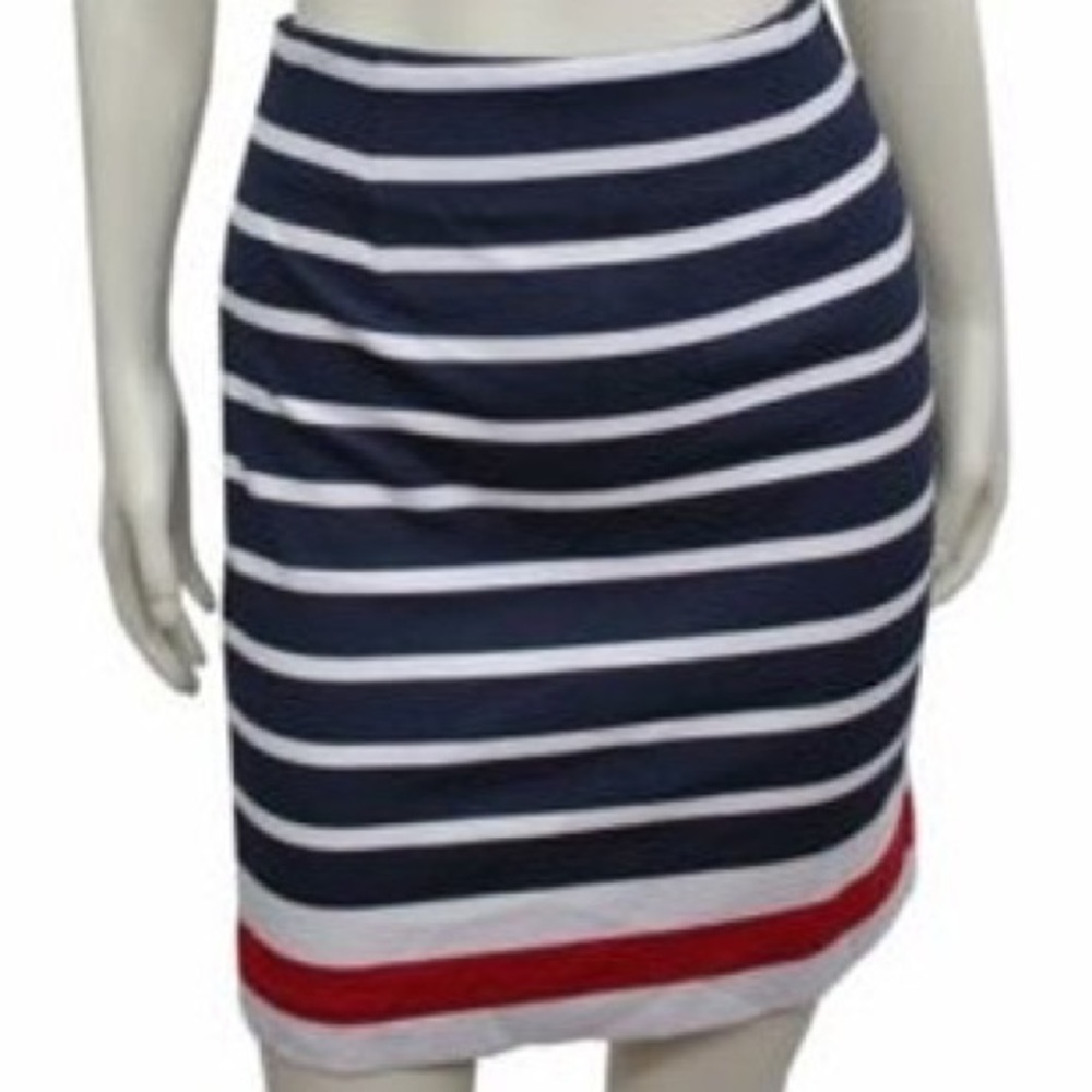 Banana Republic Striped Navy, White, Red Skirt